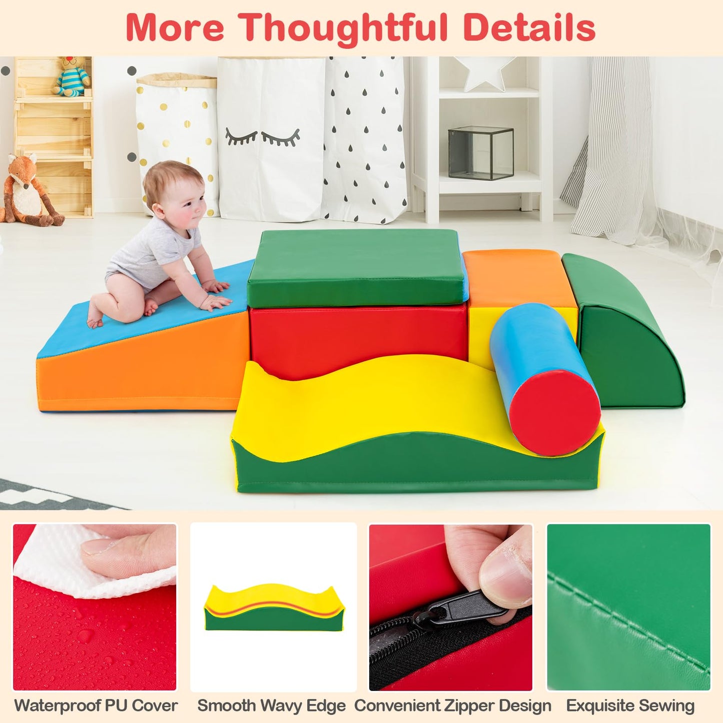 7 Pieces Toddler Climb and Crawl Foam Play Set