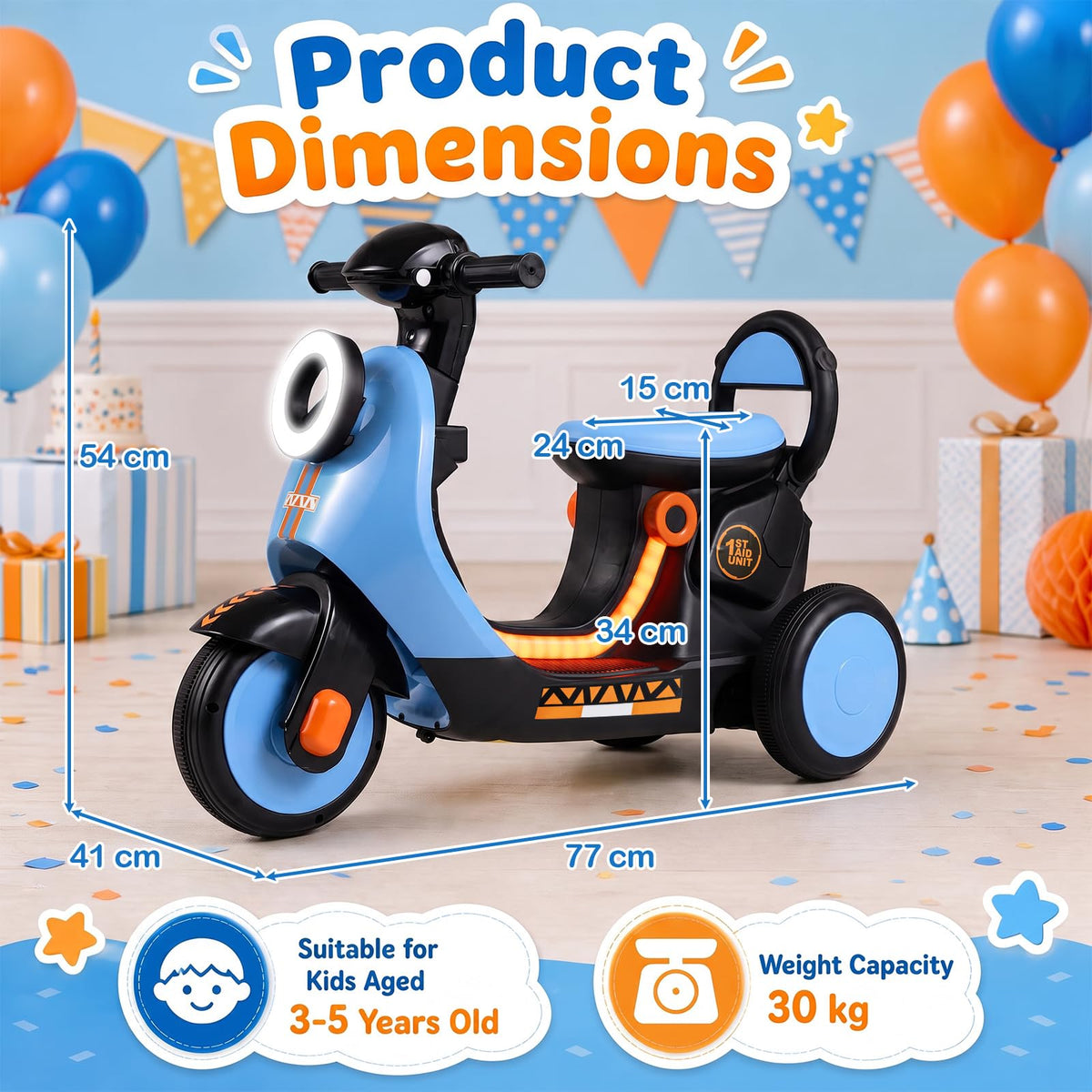 6V Kids Motorbike,Electric Ride On Motorcycle with Headlight