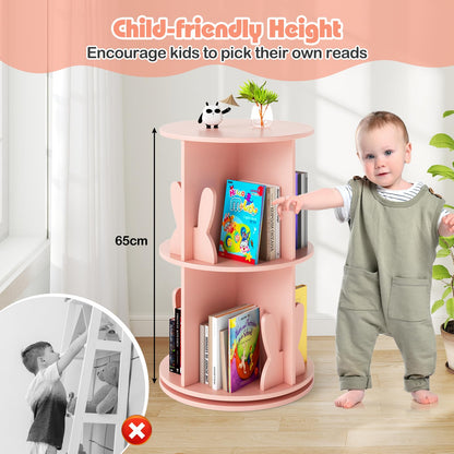 3 Tier 360° Rotating Bookcase with Bookends