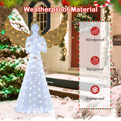 Light-up Winged Holiday Figure with 150 LED Lights Zip Ties and Ground Stakes