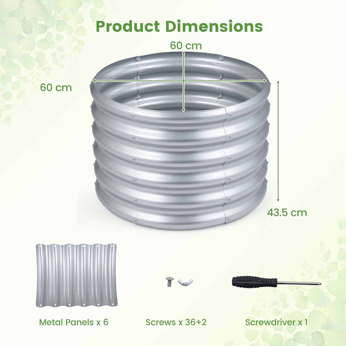 Metal Raised Garden Bed, Round Elevated Planter Box