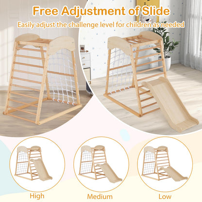 4-in-1 Jungle Gym Wooden Indoor Toddler Playground