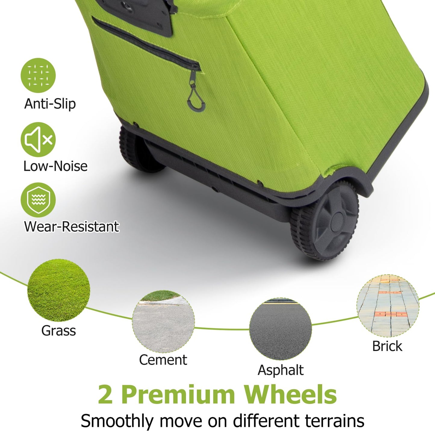 50L Folding Shopping Trolley on Wheels with 3 Pockets & Retractable Handle