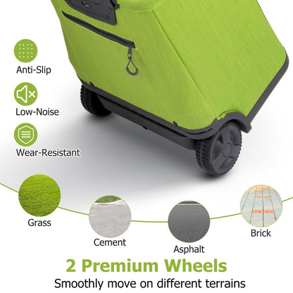 50L Folding Shopping Trolley on Wheels with 3 Pockets & Retractable Handle