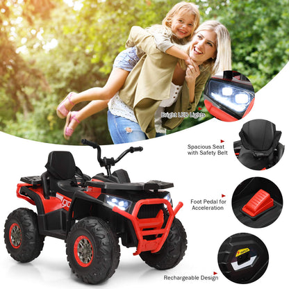 12V Kids Electric Ride on Car Toy with LED Lights, Music and 2 Speeds