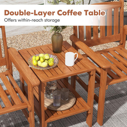 3 Piece Patio Bistro Table and Chairs Set