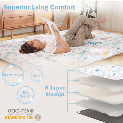 Japanese Floor Mattress with Washable Cover and Carry Bag