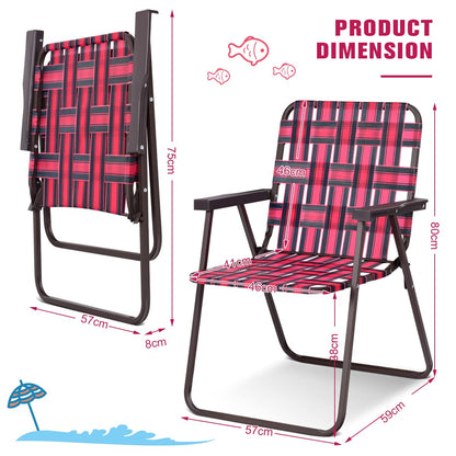 6 PCS Folding Lightweight Beach Camping Chair with Armrest