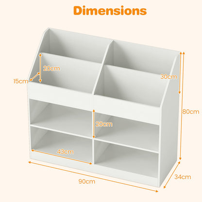 Kids Bookshelf, Wooden Toddler Toy Organizer