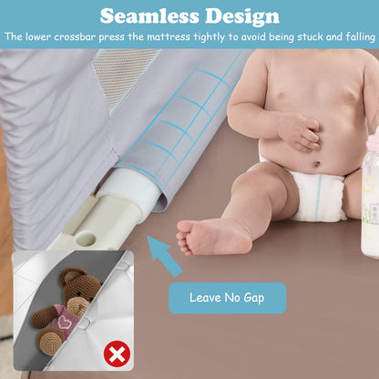 Vertical Lifting Baby Beds Guard with Double Safety Lock