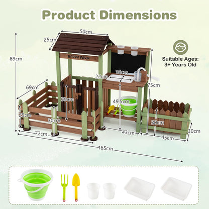 Outdoor Mud Farm Playset for Kids Age 3+
