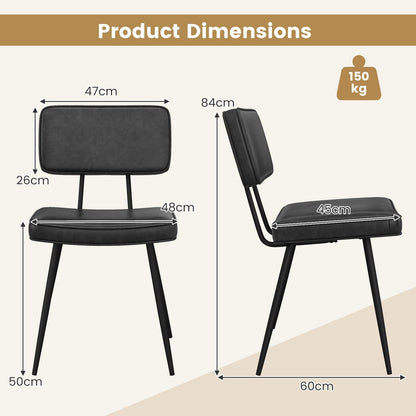 Kitchen Faux Leather Upholstered Dining Chair Set of 2