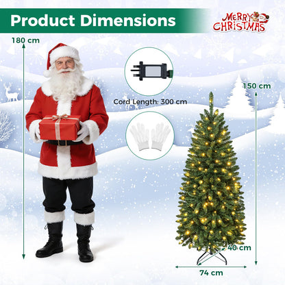 5/6/7FT Pre-lit Christmas Tree, Hinged Xmas Tree