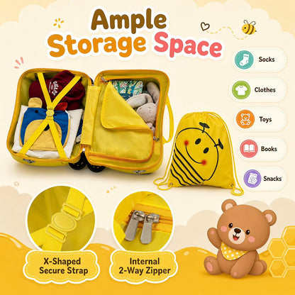3-Piece Bee Design Kids Bee Design Set with Rucksack & Neck Pillow for Ages 3+