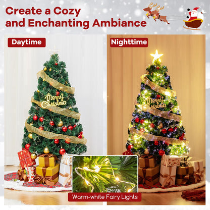 Optical Fiber Christmas Tree Pre-Lit Artificial Xmas Tree