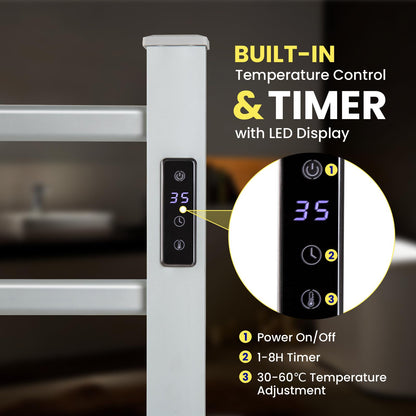 6 Bar Freestanding & Wall Mounted Aluminum Electric Towel Warmer