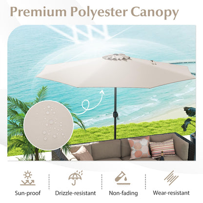 3.5M Water-resistant Patio Umbrella with Crank Handle
