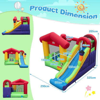 Inflatable Bouncy Castle, Kids Jumping House with Air Blower, Slide