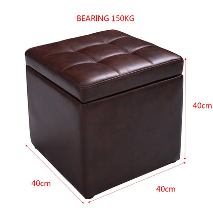 High Quality PU Leather Cube Ottoman Storage Seat