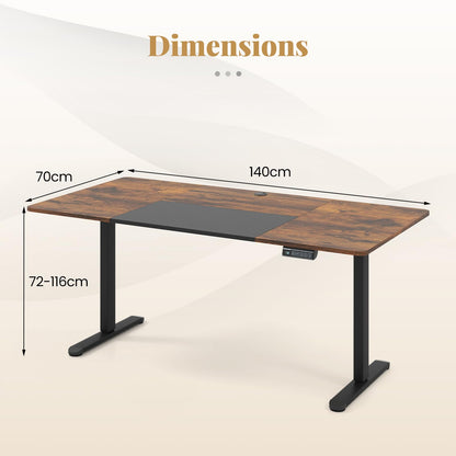 140 x 70cm Electric Height Adjustable Standing Desk