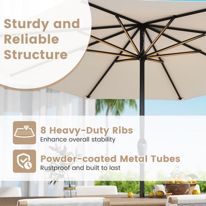 2.5M Heavy Duty Patio Umbrella with Crank Handle