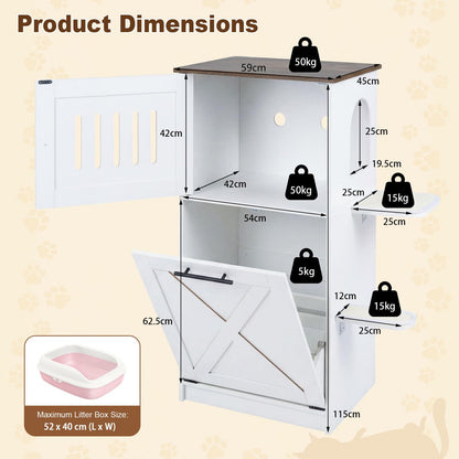 Cat Litter Box Enclosure Furniture Hidden Litter Box for Kitten