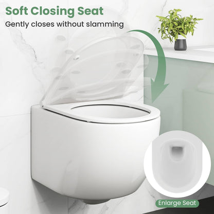 Wall Hung Toilet Ceramic Wall-Mounted Toilet Bowl and Toilet Seat