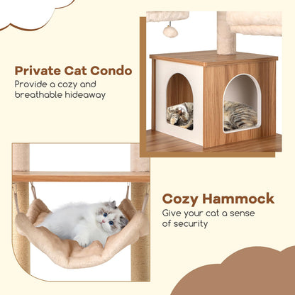 168cm Tall Cats Climbing Tower with Sisal Scratching Posts