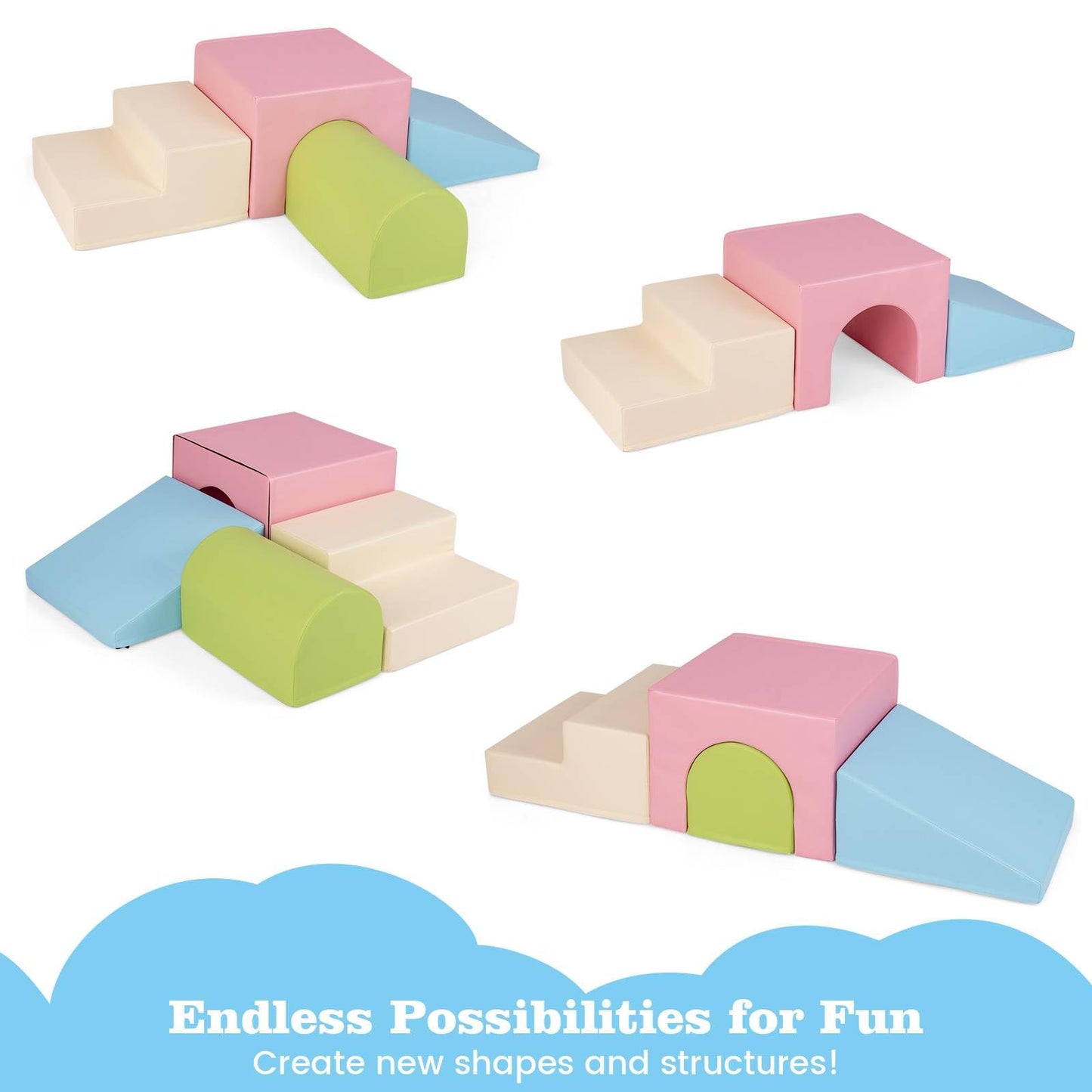 Climb and Crawl Foam Block Play Set for Infant Baby and Toddlers