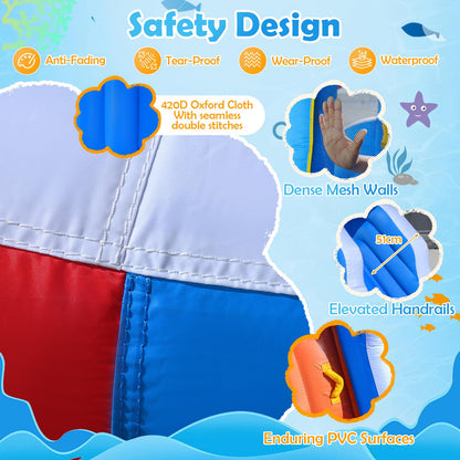 Inflatable Bouncy Castle, Jumper House Water Pool Slide Activity Center with Water Slide