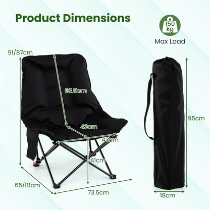 Folding Camping Chair, Lightweight Director Chair with Storage Pocket and Carrying Bag