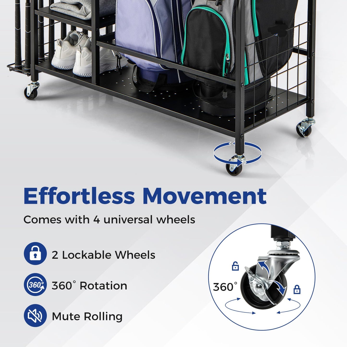 5-In-1 Golf Bag Storage Organizer with Storage Basket