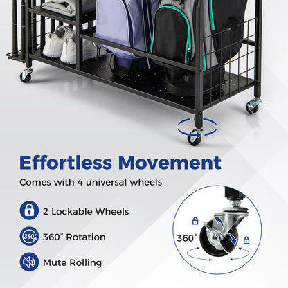 5-In-1 Golf Bag Storage Organizer with Storage Basket