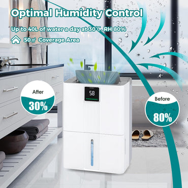 40L Dehumidifier for Home 50 M2 Portable Dehumidifier with 3 Modes