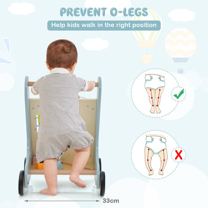 Toddler Push Walker with Handle & Rubber Wheels