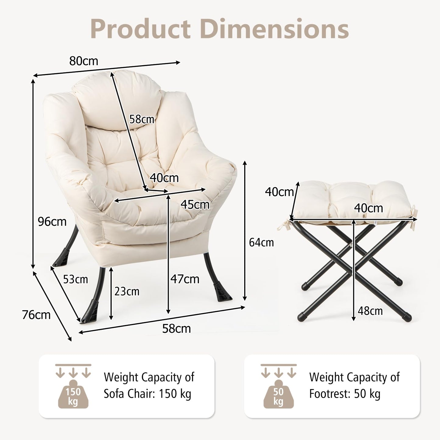 Lazy Chair with Ottoman