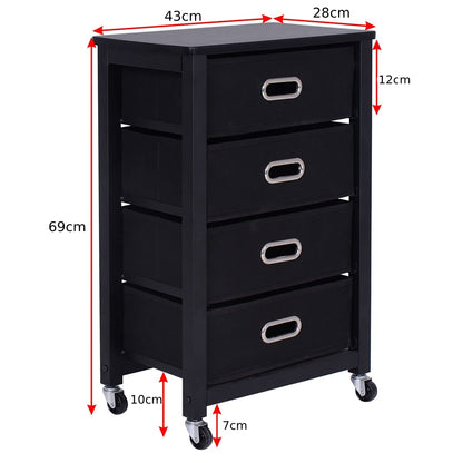 Mobile Filing Cabinet with 4 Drawers