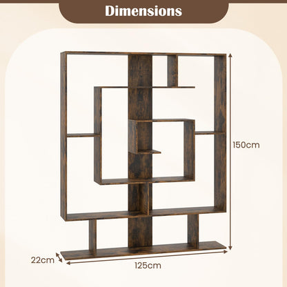 7 Tier Geometric Bookshelf with 2 Anti-Tipping Kits