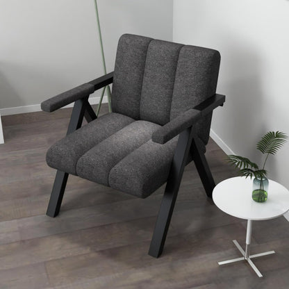 Oversized Accent Chair Upholstered with Metal Frame and Armrests
