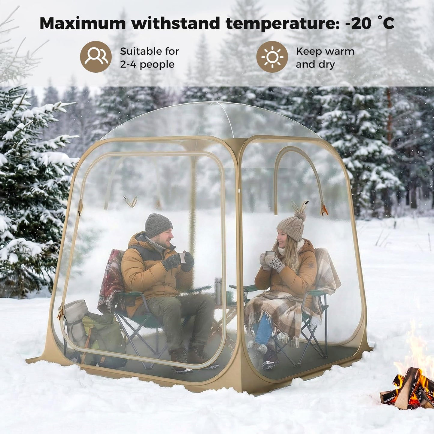 Pop up Bubble Tent, All Weather Sport Shelter Screen House with Carrying Bag