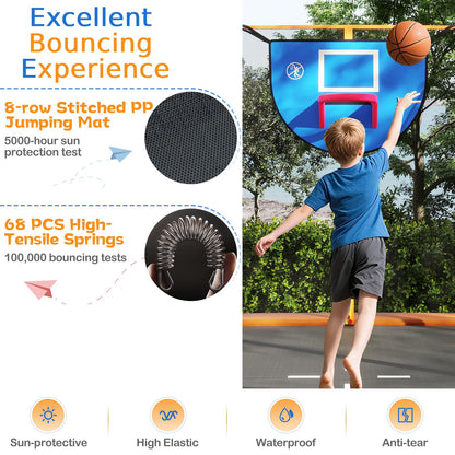 Rectangle Outdoor Trampoline 317 x 255 cm Backyard Trampoline