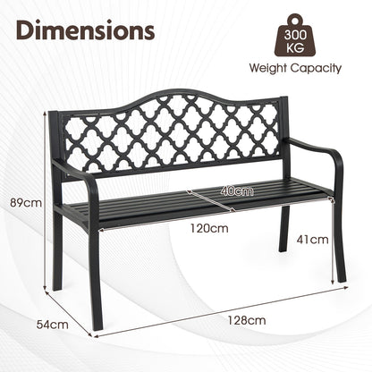 Metal Frame Loveseat Park Bench for Balcony