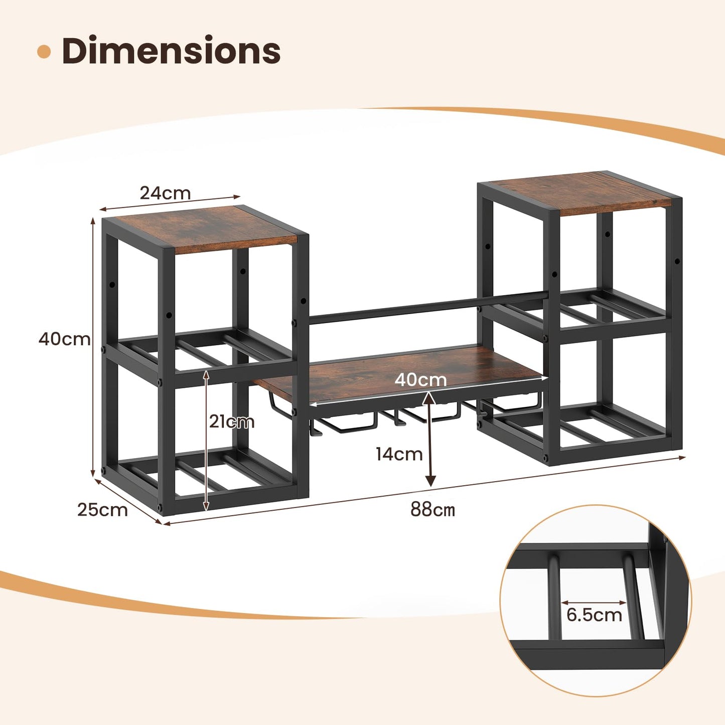 Wall Mounted Wine Rack, 3-Tier Metal Hanging Wine Rack