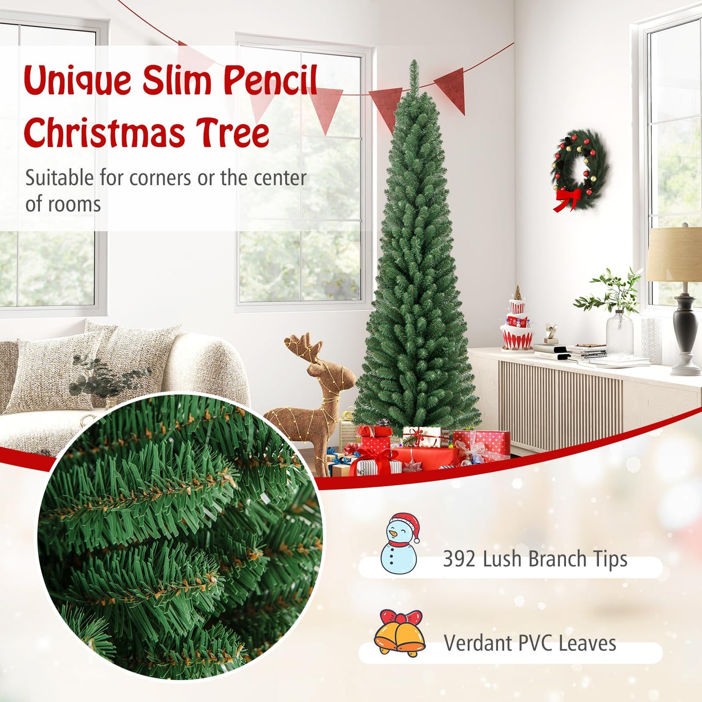 Artificial Christmas Tree with Quick Shape Technology and Lush Branch Tips