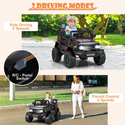 Kids Electric Ride On Car, 12V Licensed Toyota FJ Off Road Truck