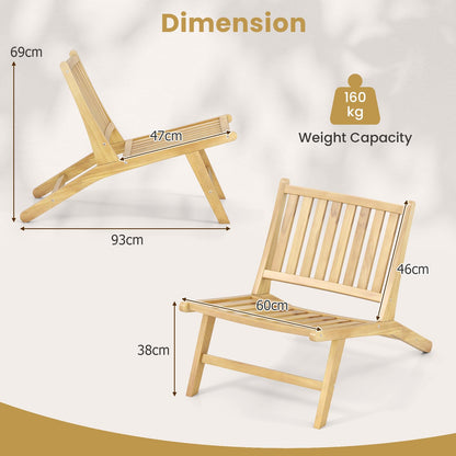 Teak Wood Outdoor Chair for Patio Lawn Garden