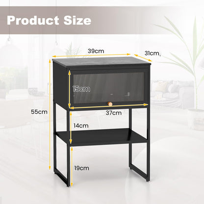 3-Tier Side Table with Storage Shelf for Living Room and Bedroom