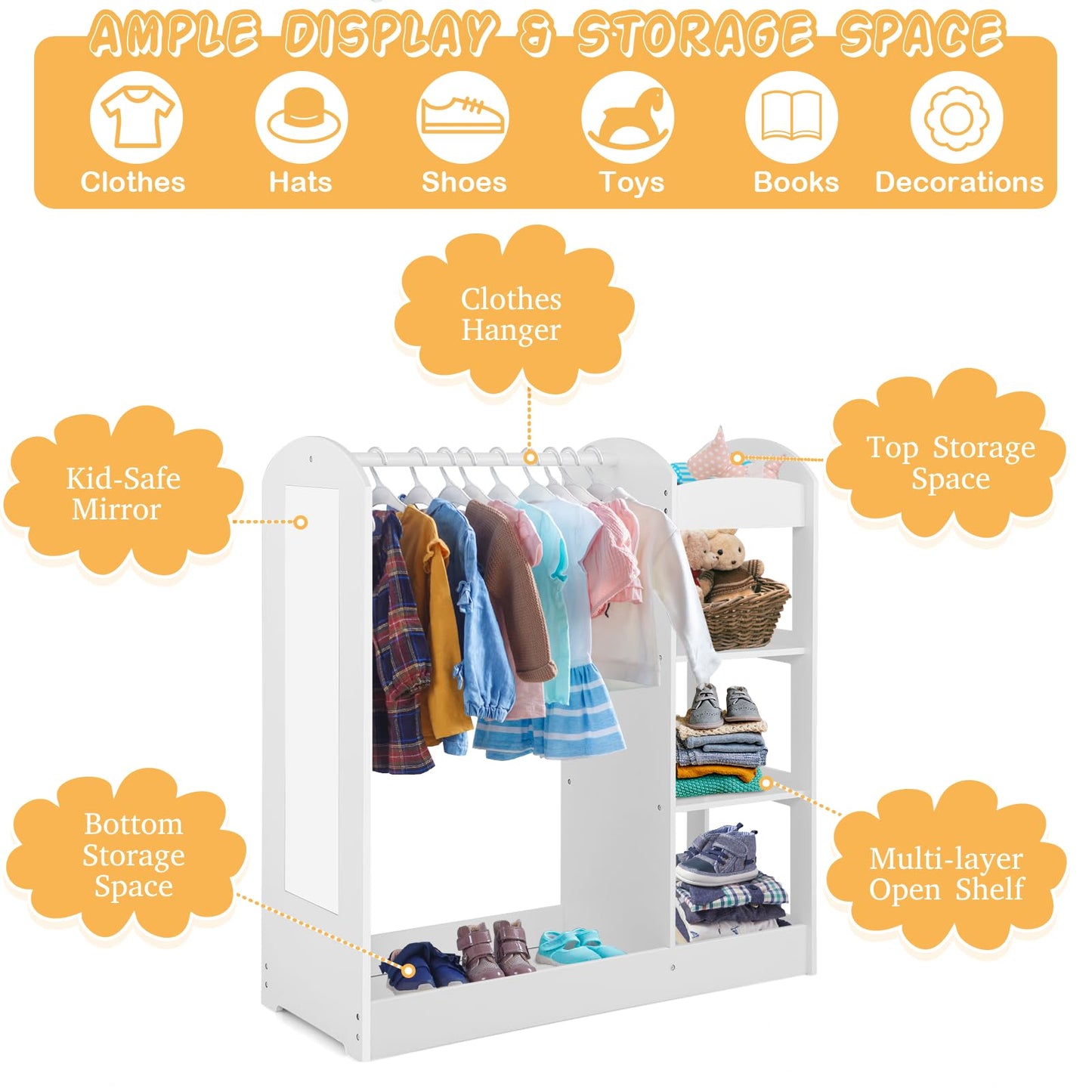 Kids Dress up Storage with Mirror