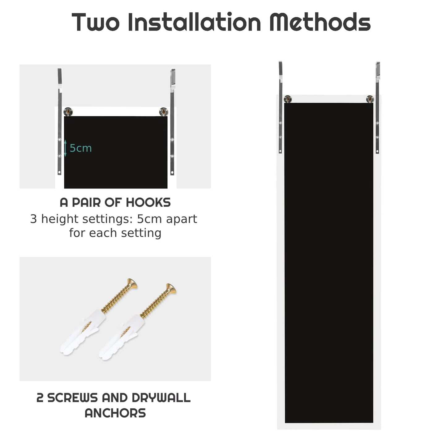 Full Body Mirror Wall Mounted Dressing Mirror for Bedroom