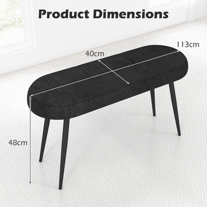 113 cm Ottoman Bench with Sponge Padded Cushion for Entryway Living Room Foyer